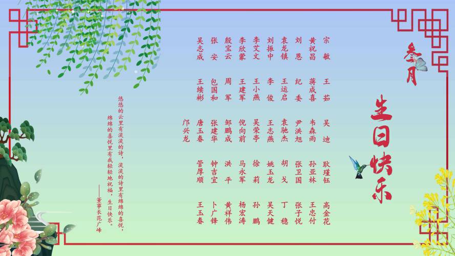【生日祝?！抗ё?月生日的員工生日快樂(lè)！