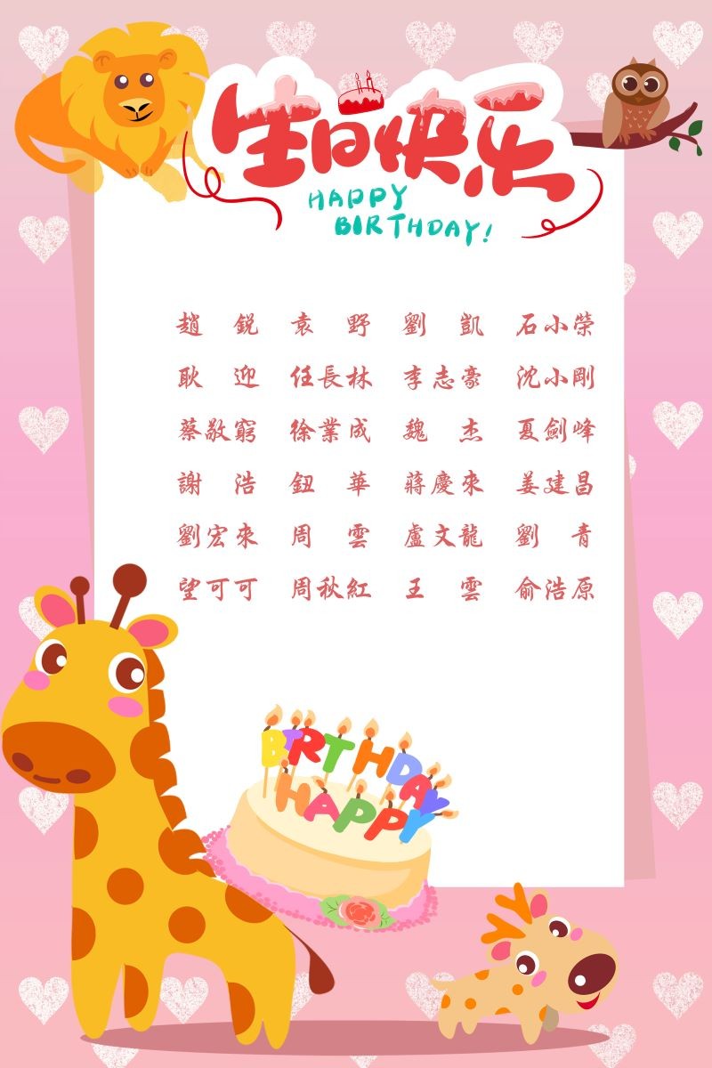【生日祝福】恭祝08月生日的員工生日快樂(lè)！